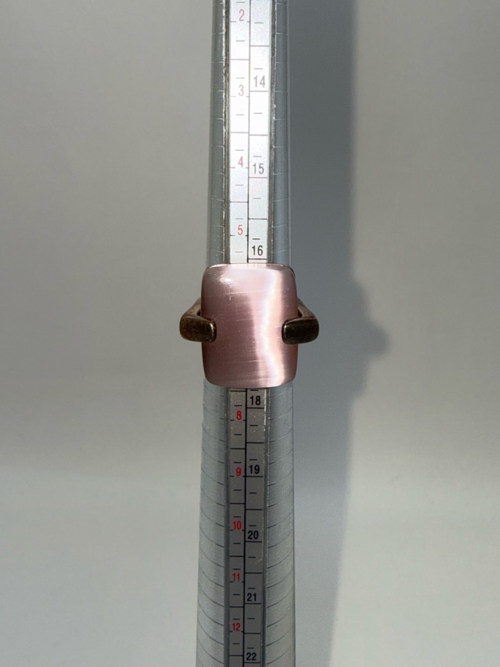 Pink Cat’s Eye Ring Size 8 Sterling Silver 925 Rose Gold Tone Statement Ring